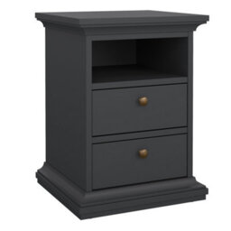 Furniture To Go Paris 3 Piece Bundle, Bedside, Chest And 2 Door Wardrobe In Matt Grey - thumbnail 2