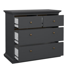 Furniture To Go Paris 3 Piece Bundle, Bedside, Chest And 2 Door Wardrobe In Matt Grey - thumbnail 7