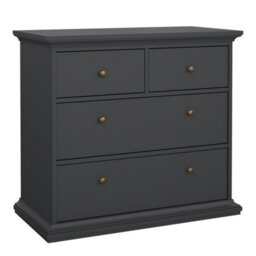 Furniture To Go Paris 3 Piece Bundle, Bedside, Chest And 2 Door Wardrobe In Matt Grey - thumbnail 6