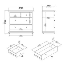 Furniture To Go Paris 3 Piece Bundle, Bedside, Chest And 2 Door Wardrobe In Matt Grey - thumbnail 9