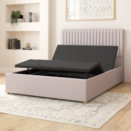 Aspire Grant Electric Adjustable Bed Upholstered With Pocket Sprung Mattress Uk Made, Eire Linen Grey, Size Double - thumbnail 3