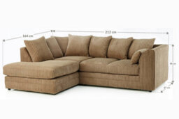 Alpha Designs Guild Logan Compact Corner Sofa Jumbo Cord Fabric - thumbnail 2