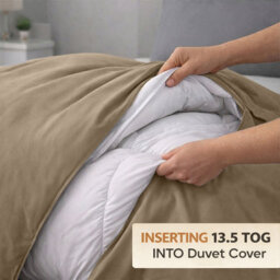 Ameha Duvet 13.5 Tog With Beige Duvet Cover & Matching Pillowcases, Breathable, Bedding Set, Super King 260X220Cm - thumbnail 3