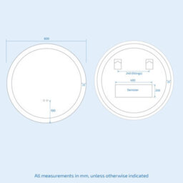 Nes Home Round Motion Sensor Bathroom Led Mirror Demister Anti-Fog 600mm - thumbnail 5