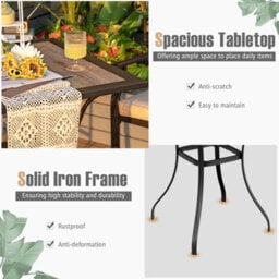 Costway 3 Pieces Patio Bar Set W/ 2 Bar Stools & Table Outdoor Bistro Set Steel Frame - thumbnail 7