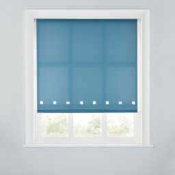 A.unique Home Premium Quality Trimmable Square Eyelet Window Roller Blind - 2Ft - Blue Stone - 60Cm (W) X 170Cm (L) - thumbnail 1