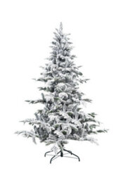Shatchi 7Ft Californian Pine Snow Covered Green Tips Bushy Artificial Plain Christmas Tree - thumbnail 2