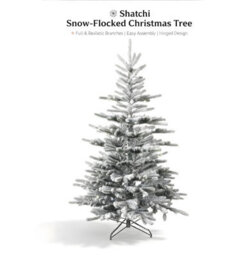 Shatchi 7Ft Californian Pine Snow Covered Green Tips Bushy Artificial Plain Christmas Tree - thumbnail 5