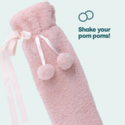 Livivo 2L Extra Long Hot Water Bottle With Pink Pom Pom Lattice Cover For Full Body Warmth Comfort And Pain Relief - thumbnail 7
