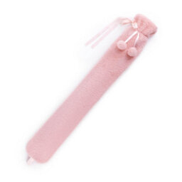 Livivo 2L Extra Long Hot Water Bottle With Pink Pom Pom Lattice Cover For Full Body Warmth Comfort And Pain Relief - thumbnail 4