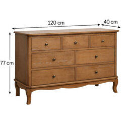 Melody Maison 7 Drawer Dark Wood Chest Of Drawers - Ashwell Range - thumbnail 9