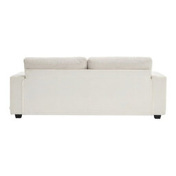 Darphe Modern 2-Seater Chenille Sofa With Usb Ports, White Upholstered Minimalist Couch With Wood And Iron Frame - thumbnail 4