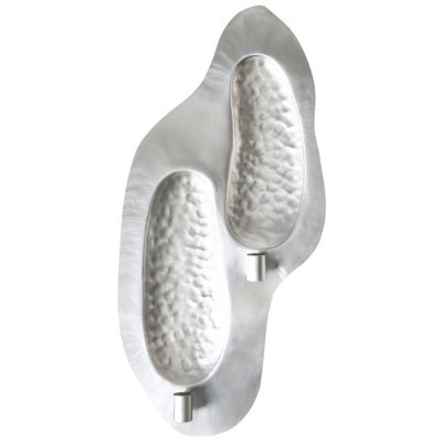 Beliani Wall Candle Holder Peniche Metal 60 Cm Silver - image 1