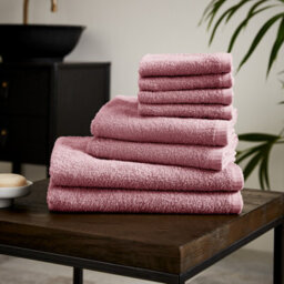 Catherine Lansfield Quick Dry Cotton 30X30 Cm, 50X85 Cm, 270X120 Cm 8 Piece Towel Set Pink