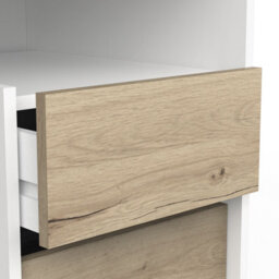 FurniComp LTD Furnicomp Detroit 3 Drawer White And Oak Office Desk/study Table - thumbnail 5