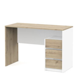 FurniComp LTD Furnicomp Detroit 3 Drawer White And Oak Office Desk/study Table - thumbnail 3