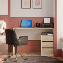 FurniComp LTD Furnicomp Detroit 3 Drawer White And Oak Office Desk/study Table - thumbnail 6