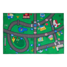 Interactive Kids Children's Rugs Town Road Map City Rug Play Village Mat 80X120 - thumbnail 3