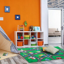 Interactive Kids Children's Rugs Town Road Map City Rug Play Village Mat 80X120 - thumbnail 5