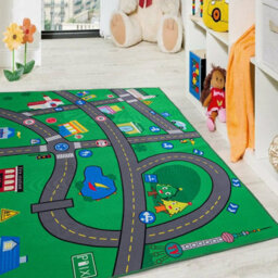 Interactive Kids Children's Rugs Town Road Map City Rug Play Village Mat 80X120 - thumbnail 4