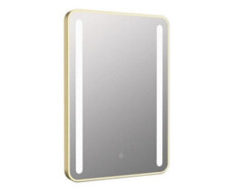Aquarius Reflect 500 X 700mm Rounded Led Mirror With Brushed Brass Trim Aqrf0130 - thumbnail 2