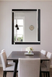 Mirroroutlet Aston Large Black Double Bevelled All Glass Mirror - thumbnail 1