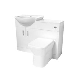 Nes Home 1050mm White Vanity Unit With Wc Unit & Rimless Back To Wall Toilet - thumbnail 6