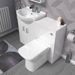 Nes Home 1050mm White Vanity Unit With Wc Unit & Rimless Back To Wall Toilet - thumbnail 4