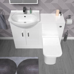 Nes Home 1050mm White Vanity Unit With Wc Unit & Rimless Back To Wall Toilet - thumbnail 3