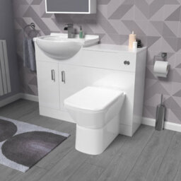 Nes Home 1050mm White Vanity Unit With Wc Unit & Rimless Back To Wall Toilet - thumbnail 1