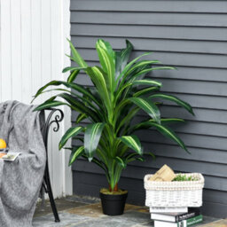 Outsunny 110Cm/3.6Ft Artificial Dracaena Plant Fake Tree Potted Home Office - thumbnail 7