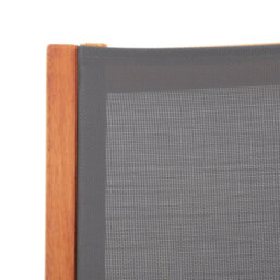 Berkfield Garden Chair With Footrest Grey Solid Eucalyptus Wood And Textilene - thumbnail 7
