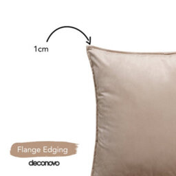Deconovo Set Of 2 Cushion Covers 45Cm X 45Cm 18X18 Inches Flanges Throw Pillow Covers For Sofas Seats With Invisible Zipper Taupe - thumbnail 5