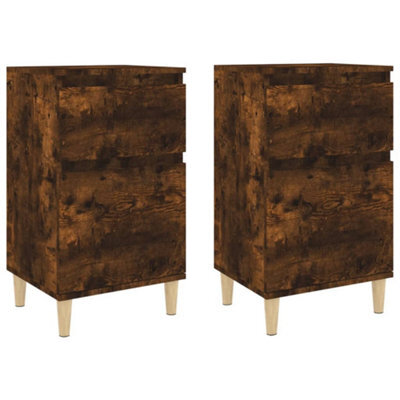 Berkfield Elegant Bedside Cabinets 2 Pcs Smoked Oak 40X35X70 Cm - image 1