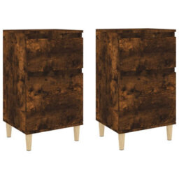 Berkfield Elegant Bedside Cabinets 2 Pcs Smoked Oak 40X35X70 Cm - thumbnail 1