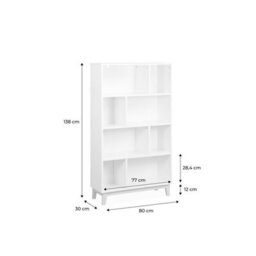 4-Shelf Scandi-Style Bookcase White - Sweeek - thumbnail 7