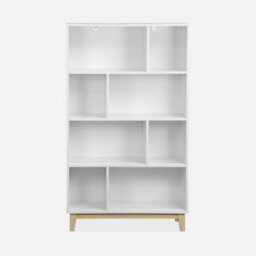 4-Shelf Scandi-Style Bookcase White - Sweeek - thumbnail 5