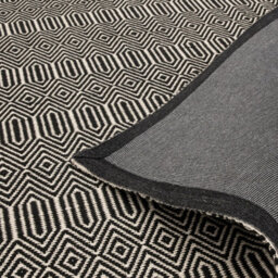 Modern Rug, Handmade Wool Rug For Bedroom, Geometric Rug, 4mm Thickness Black/white Dining Room Rug-100Cm X 150Cm - thumbnail 3
