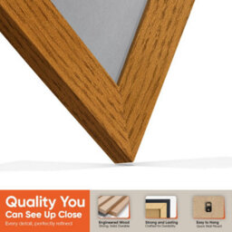 "16X16"" Oak Modern Vinyl Record Frame With Mid Grey Mount For 12 Inch Lp Disc - Ak Frames" - thumbnail 3