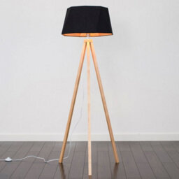 Valuelights Barbro Natural Tripod Floor Lamp With Black/copper Shade - thumbnail 2