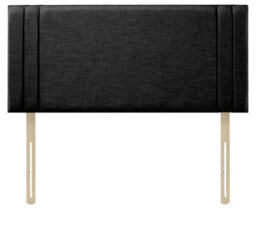 "Slumbre Rio Turin Linen 4Ft6 Double 20"" Headboard -  Black"