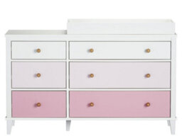 Dorel Poppy 6 Drawer Dresser With Changer White/pink - thumbnail 7