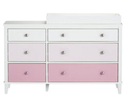 Dorel Poppy 6 Drawer Dresser With Changer White/pink - thumbnail 6