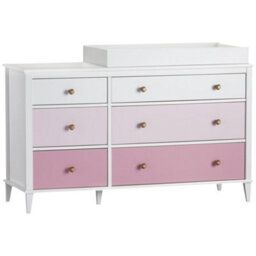 Dorel Poppy 6 Drawer Dresser With Changer White/pink - thumbnail 3