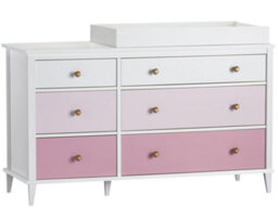 Dorel Poppy 6 Drawer Dresser With Changer White/pink - thumbnail 1