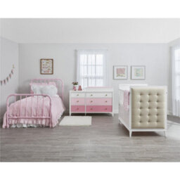 Dorel Poppy 6 Drawer Dresser With Changer White/pink - thumbnail 2
