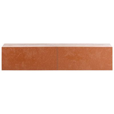 Wyld And Coco Wall-Mounted Tv Stand 55 Inch Red-Brown Minimalist With 2 Hidden Cabinets - image 1