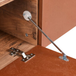 Wyld And Coco Wall-Mounted Tv Stand 55 Inch Red-Brown Minimalist With 2 Hidden Cabinets - thumbnail 7