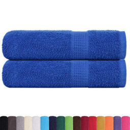 Berkfield Shower Towels 2 Pcs Blue 70X140 Cm 360 Gsm 100% Cotton - thumbnail 2