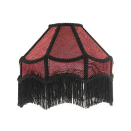 Happy Homewares Vintage Victorian Style Lamp Shade In Burgundy With Black Tassels